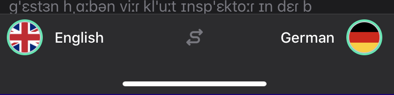Çeviri panelindeki dil seçimi