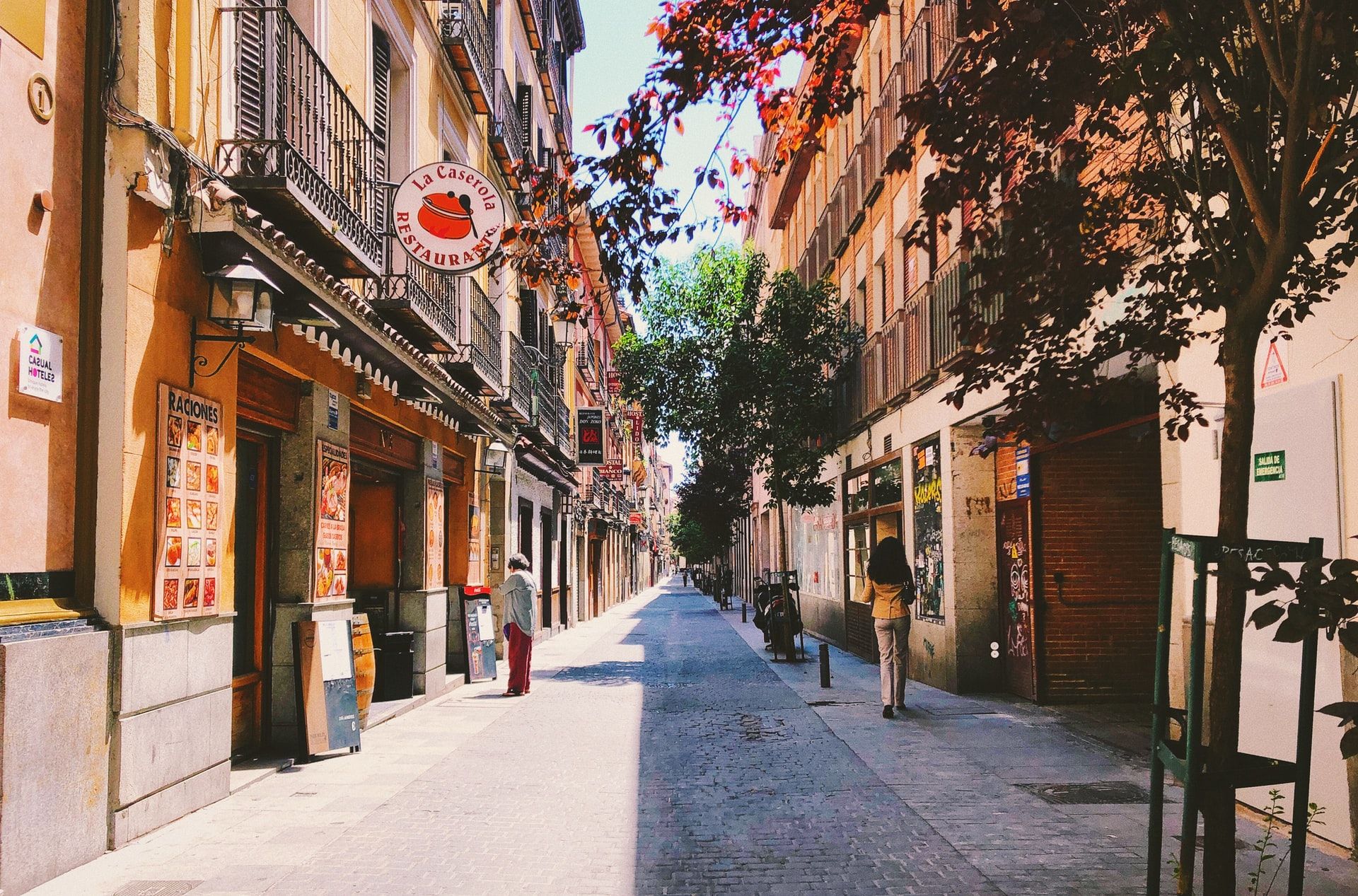 A sunny street in Madrid