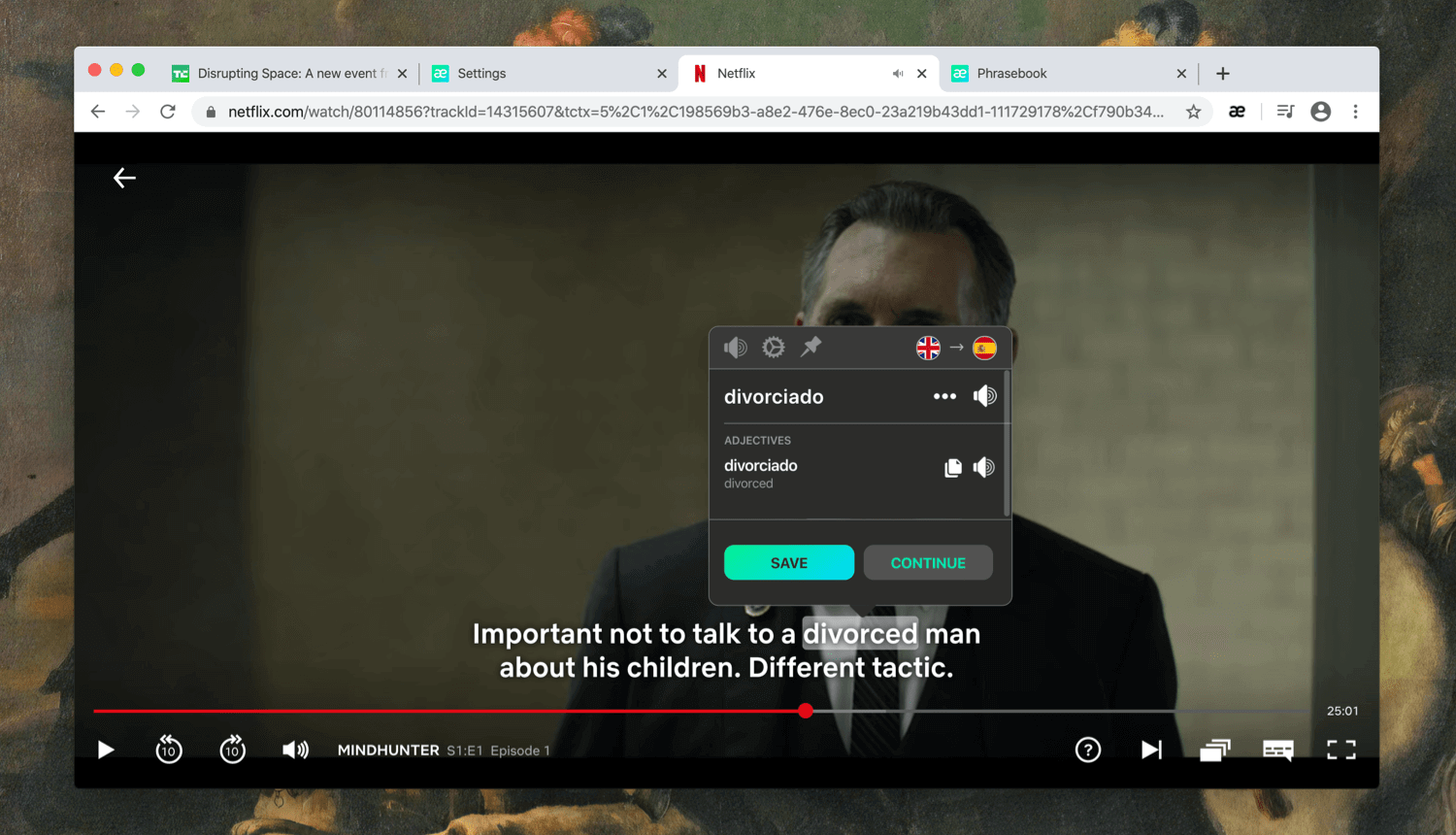 Mate traduciendo subtítulos de Netflix